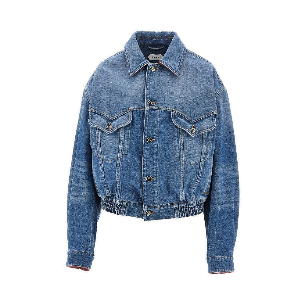 Versace Denim Blouson With Medusa Detail